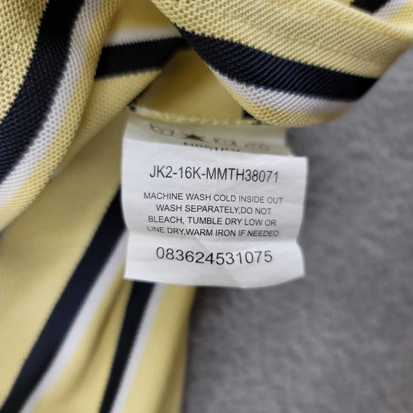 Wrangler Shirt Mens Medium Yellow Striped Breathe Dri Polo Golf Short Sleeve - Picture 8 of 15